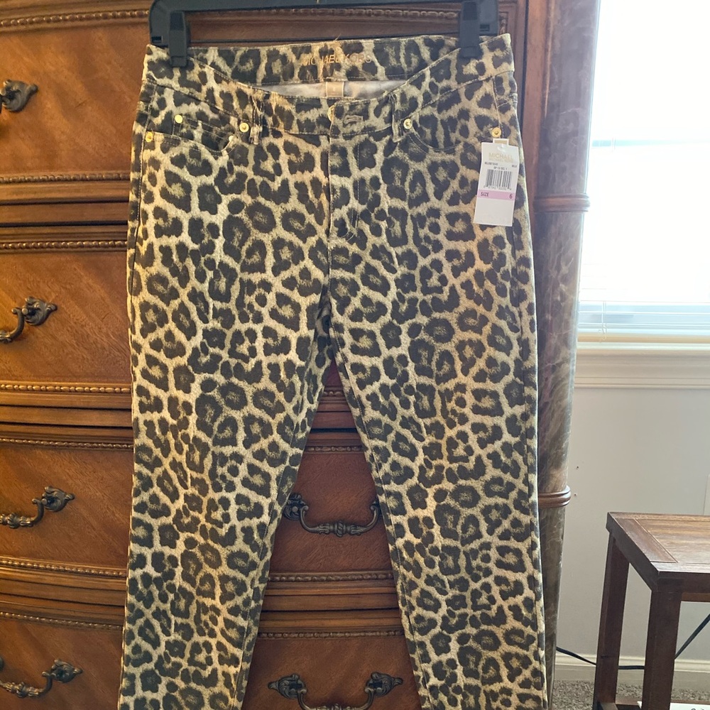 Michael Kors animal print pants.